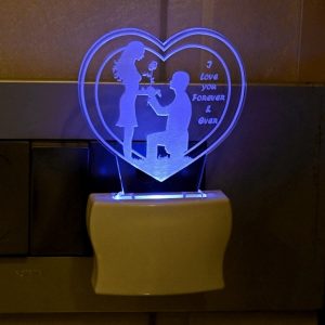 3D Illusion Couple LED Color Changing Night Lamp