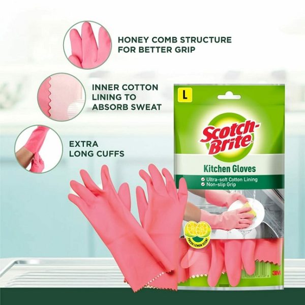 Scotch-Brite Rubber Kitchen Gloves - L (1 pair) - Image 2