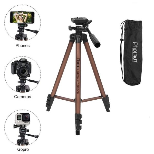 Photron Stedy 420 Tripod (50 Inch) for Smart Phone, Camera - Load 2.5 KG - Image 2