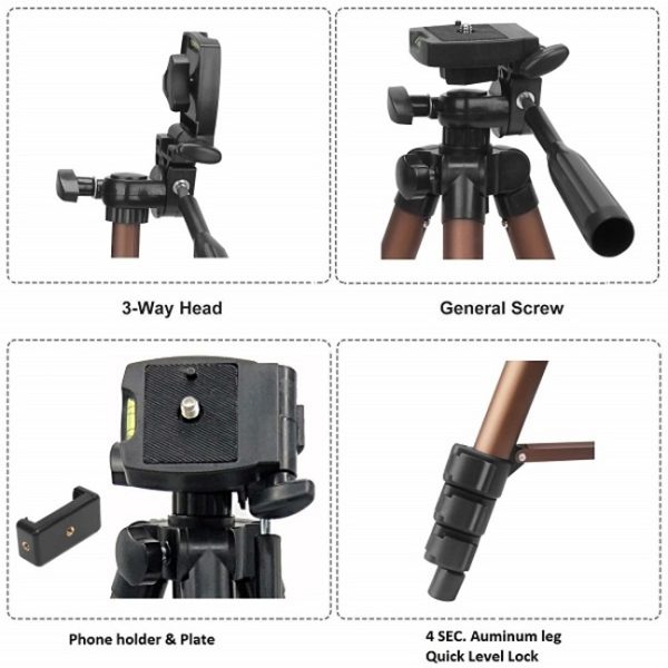 Photron Stedy 420 Tripod (50 Inch) for Smart Phone, Camera - Load 2.5 KG - Image 4