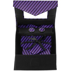 Necktie Cufflink and Pocket Square Combo