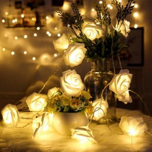 Rose Flowers String Lights (16 LEDs) - Warm White