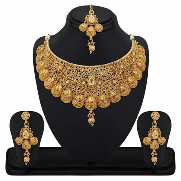Gold Plated Choker Necklace Set