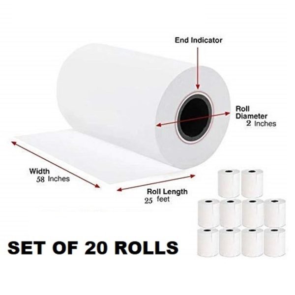 58 mm 25 Meter Billing Machine / Bluetooth Printer Thermal Paper Roll (Pack OF 20) - Image 3
