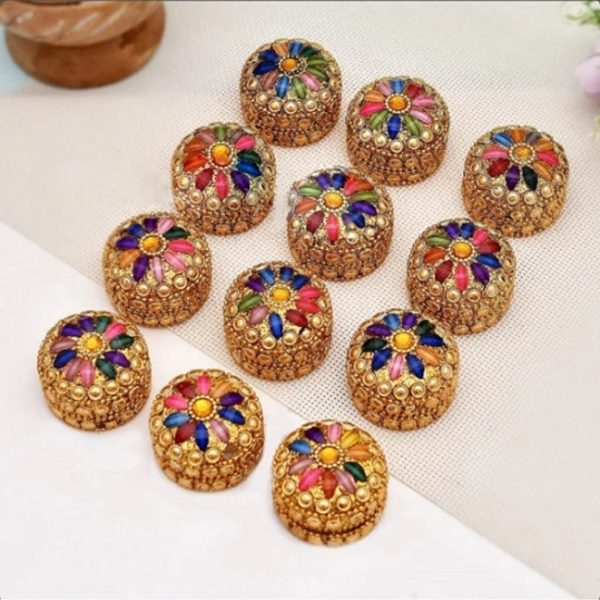 Handicraft Lac Mint Earrings Box / Sindur Box / Coin Box / Return Gift - Image 3