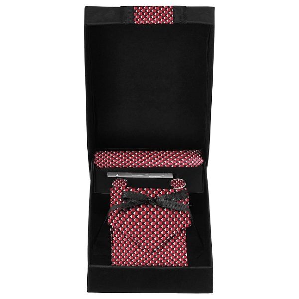 Men's Necktie, Cufflink, Pocket square and Tie Pin Combo