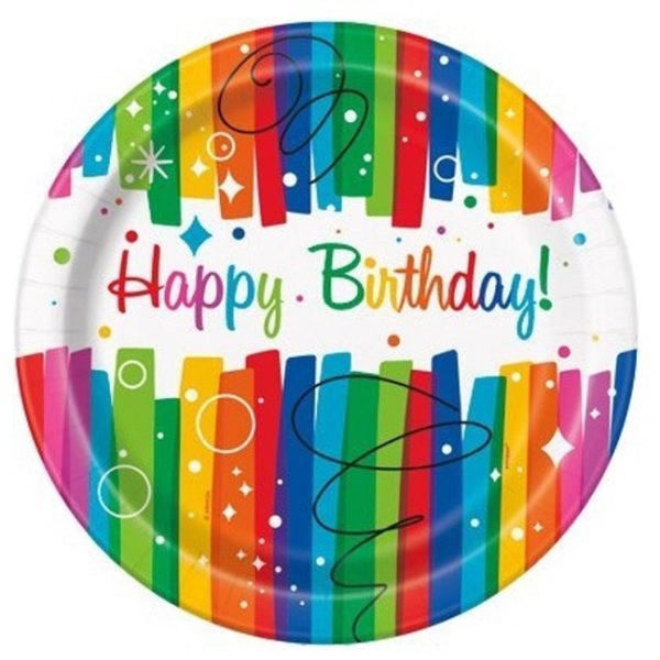 Origami Printed Disposable Paper Plates - Party Pack of 10