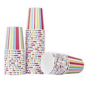Origami Printed Disposable Paper Glasses - Party Pack of 20 (200 ml)