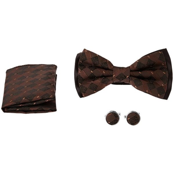 Men's Bowtie, Cufflink and Pocket Square Combo