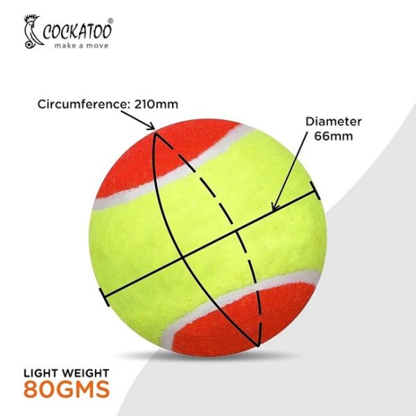 Cockatoo Light Weight Cricket Tennis Balls (Pack of 2) - Image 4