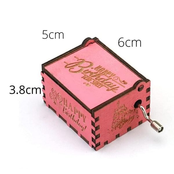 Laser Engraved Happy Birthday Vintage Music Box - Image 3