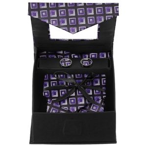 Men's Necktie, Cufflink and Pocket Square Combo