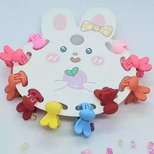 Pack of 10 Colorful Mini Hair Clips for Girls (Random color & Design)