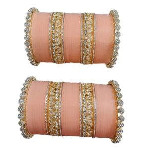 Indian Bridal Punjabi Chuda / Bangles Set with Beautiful Stud Stones