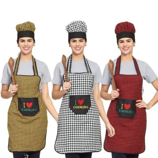 I love Cooking Apron without cap (1 piece random color)