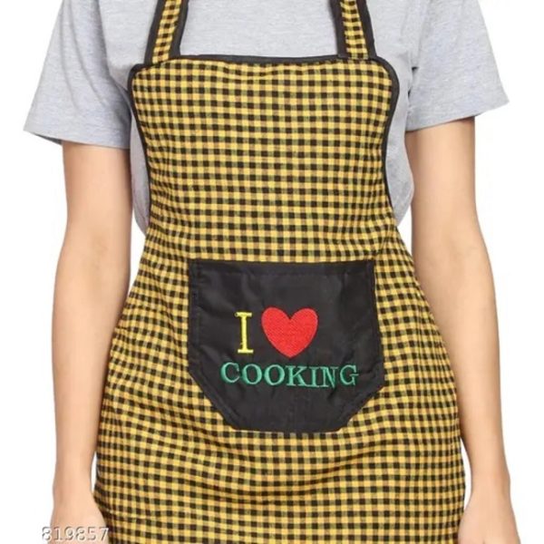 I love Cooking Apron without cap (1 piece random color) - Image 2