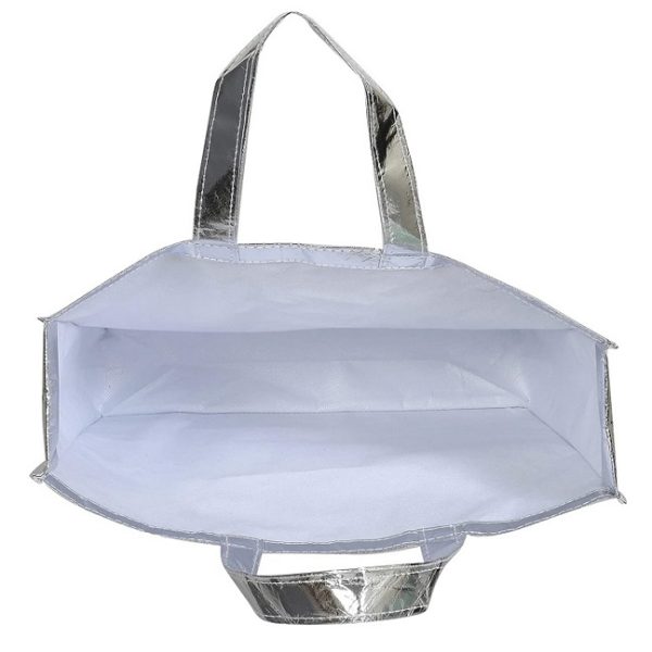 Non-Woven Silver Shopping Bag / Travel Tote Bag / Gift Bag with handle - Image 2