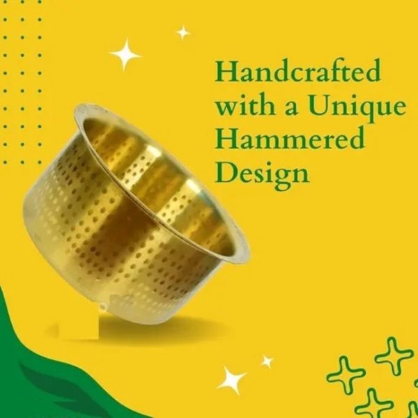 Hammered Brass Bhagona Set/Patila Set/Tope Set of 6 (6 LTR to 1.5 LTR) Golden Colour/Peetal ke bartan - Image 3