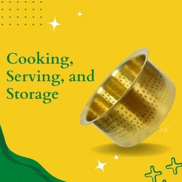 Hammered Brass Bhagona Set/Patila Set/Tope Set of 6 (6 LTR to 1.5 LTR) Golden Colour/Peetal ke bartan - Image 4