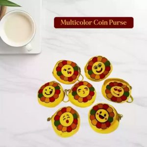 Sunflower Emoji Smiley Face Soft Furry Plush Coin / Money / Stationery Pouch / Wallet - 1 Piece
