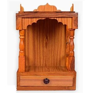 Wooden Pooja Temple / Pooja Ghar (45x32x20 cm)