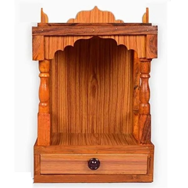 Wooden Pooja Temple / Pooja Ghar (45x32x20 cm)