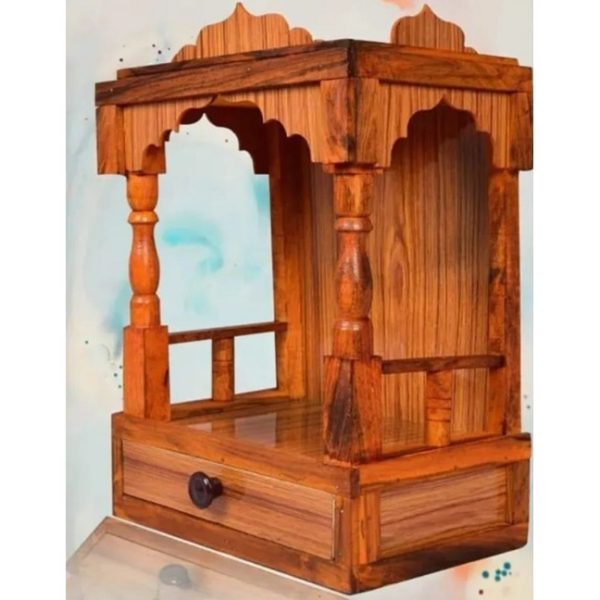 Wooden Pooja Temple / Pooja Ghar (45x32x20 cm) - Image 2