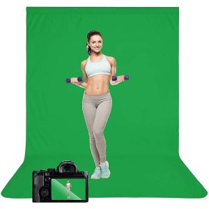 Professional Green Screen Backdrop for Photography Background/ Game Live Steaming / Video Conference (6 x 9 Feet)