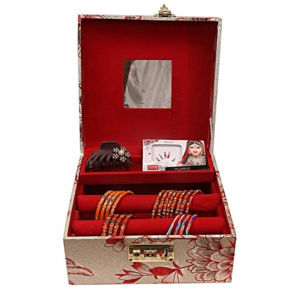 Beautiful Wooden Vanity Box / Cosmetic Organizer with Number Lock System - Image 4