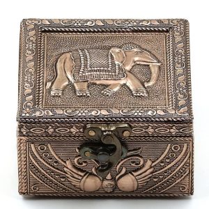 Jaipuri Handmade Meenakari Wooden Box / Vanity Box / Jewelry box (6x6x2.5 inch)