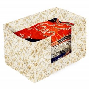 Kuber Industries Metallic Printed Non Woven Saree Stacker / Wardrobe Organizer