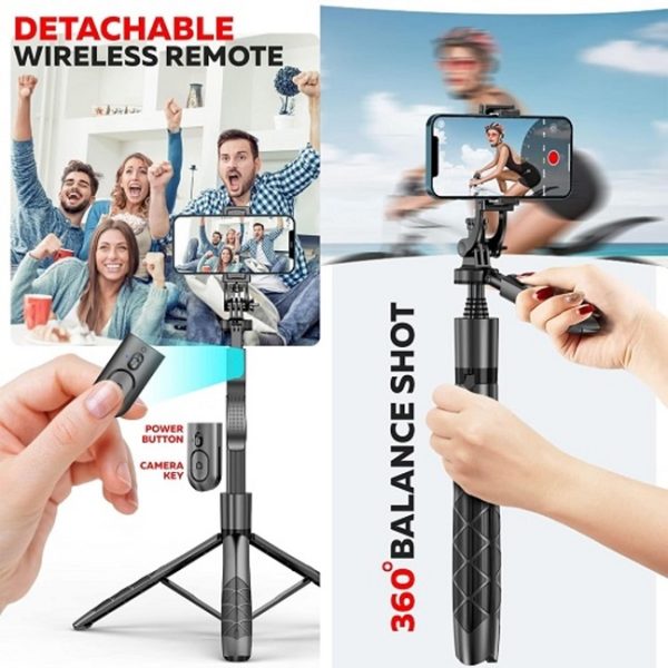 L16 Long Premium Selfie Stick with Tripod Stand and detachable remote - Image 3