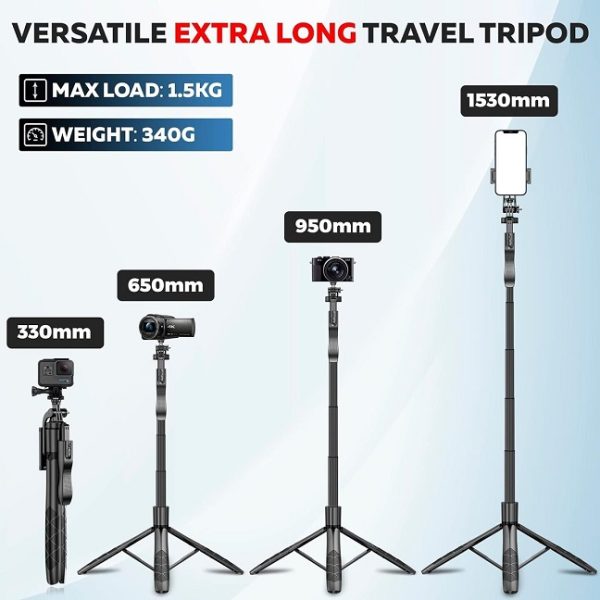 L16 Long Premium Selfie Stick with Tripod Stand and detachable remote - Image 4