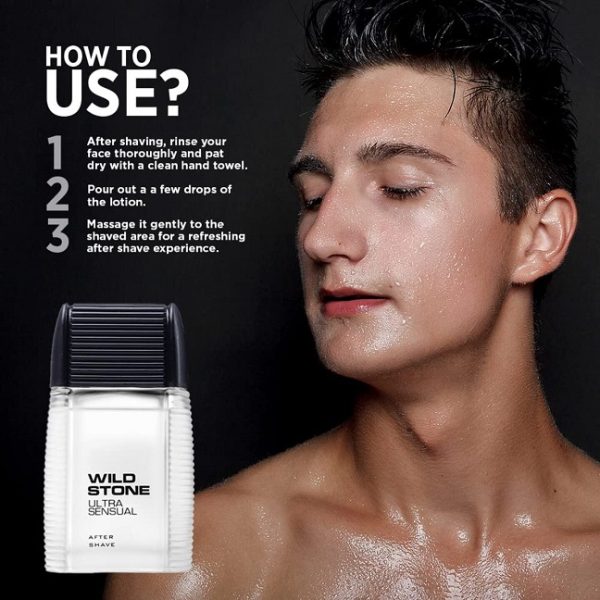 Wild Stone Ultra Sensual After Shave Lotion for Men (100 ml) - Image 2
