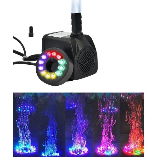 10 Watt Fountain Water Pump with 12 LED Light for Aquarium