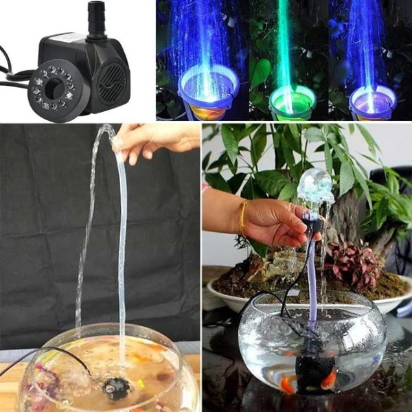 10 Watt Fountain Water Pump with 12 LED Light for Aquarium - Image 3