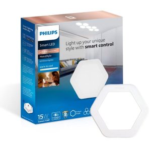Philips Wiz Smart Colour Changing, Dimmable, Wi-Fi Enabled 15-watt Hexastyle LED Ceiling Downlighter (Cutout: 6inch)