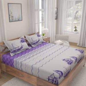 FPH 180 TC Cotton Double King Size Self Design Bedsheet