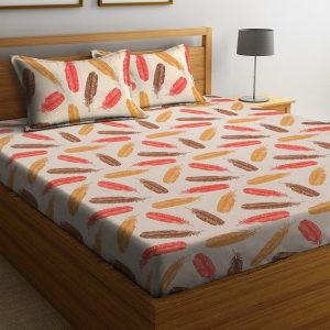 Cortina Cotton Double Bedsheet with two Pillow Covers