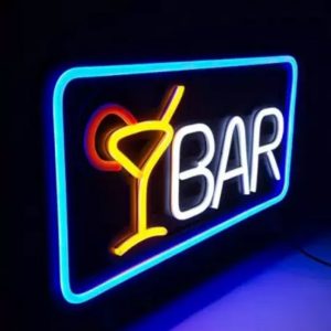 BAR Neon Sign Board (15 x 8 inch)