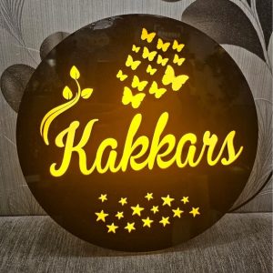 Personalized Round Shape Wooden LED Board (with your own message)