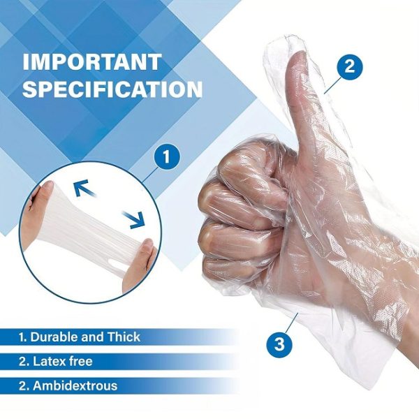 Disposable Transparent Hand Gloves (Pack of 100) - Image 4