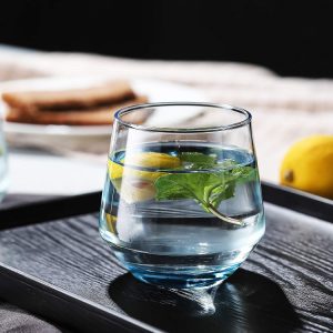 Set of 6 BINZO Premium Blue Base Glass for Water / Juice / Mojito / Cold Drinks (370 ml)