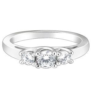 925 Silver Zircon Love Ring (925 Stamped with Authenticity Certificate)