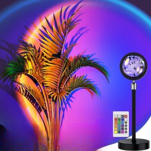 16-Color LED Night Light Sunset Lamp with Remote & USB