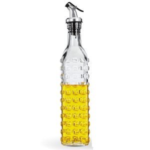 Glass Leak Proof Premium Oil Dispenser - Dotted Design (500 ml)