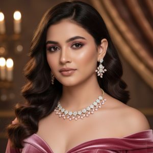 Gentle Pink Petal Necklace Set