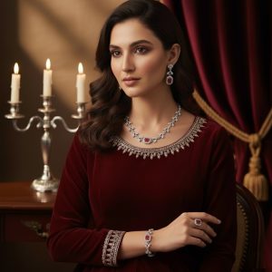 The Empress Red Sovereign Necklace Suite (5 Piece)