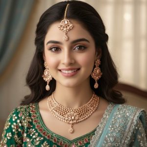 Golden Glimmering Ethnic Statement Choker Necklace Set