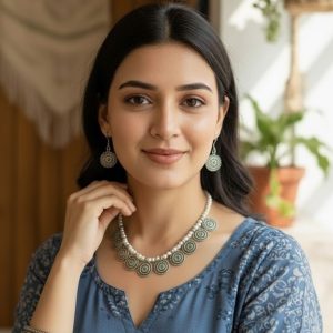 Vintage Coin Pearl Necklace Set